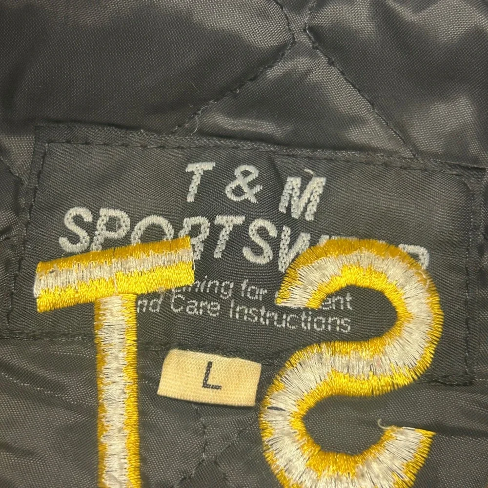 T&M Sportswear Teamsters Local 299 Varsity Jacket Navy Yellow Mens L Vintage